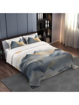 Synergized Cotton - 300 TC Bedsheet With 2 Pillow Covers Tranquil Meadow Landscape Design Super King