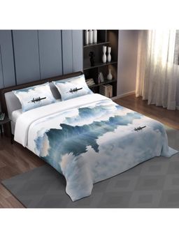 Synergized Cotton - 300 TC Bedsheet With 2 Pillow Covers Misty Hills Landscape Design Super King