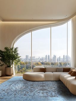 D'Decor Rugs - Tampa410162 Blue Home Premium Carpet For Hall - Solace