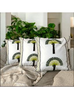 LUSHLYF - Palm Grove Tufted Cushion Cover Minimalist Palm Tree Design (Pack of 3)