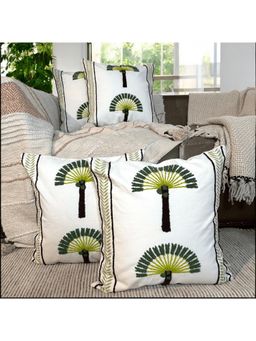 LUSHLYF - Palm Grove Tufted Cushion Cover Minimalist Palm Tree Design (Pack of 4)