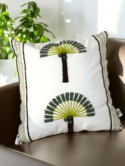 LUSHLYF - Palm Grove Tufted Cushion Cover Minimalist Palm Tree Design