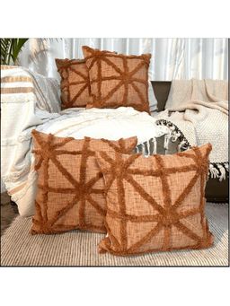 LUSHLYF - Rustic Crisscross Tufted Cushion Cover Handcrafted Bold Tufted Design (Pack of 4)