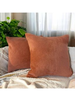 LUSHLYF - Rustic Ember Plush Tufted Cushion Cover Terracotta Decorative (Pack of 2)