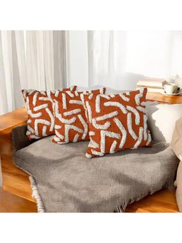 LUSHLYF - Rustic Waves Tufted Cushion Cover White Wave (Pack of 3)