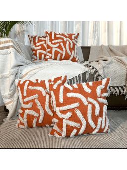 LUSHLYF - Rustic Waves Tufted Cushion Cover White Wave (Pack of 4)