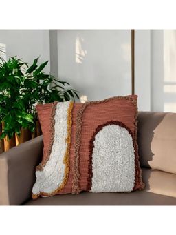 LUSHLYF - Sunset Arc Tufted Cushion Cover Terracotta & Abstract Arch Design