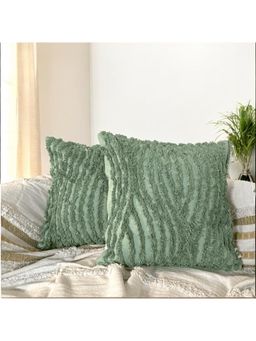 LUSHLYF - Sage Textures Tufted Cushion Cover Handcrafted Elegant Tufted Design (Pack of 2)