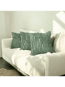 LUSHLYF - Sage Textures Tufted Cushion Cover Handcrafted Elegant Tufted Design (Pack of 3)