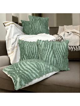 LUSHLYF - Sage Textures Tufted Cushion Cover Handcrafted Elegant Tufted Design (Pack of 5)