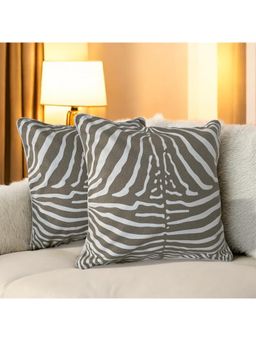 LUSHLYF - Zebra Stripes Tufted Cushion Cover Handcrafted Tufted Design (Pack of 2)