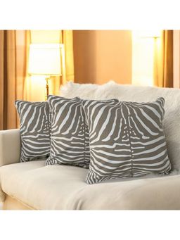LUSHLYF - Zebra Stripes Tufted Cushion Cover Handcrafted Tufted Design (Pack of 3)