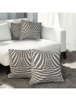 LUSHLYF - Zebra Stripes Tufted Cushion Cover Handcrafted Tufted Design (Pack of 4)
