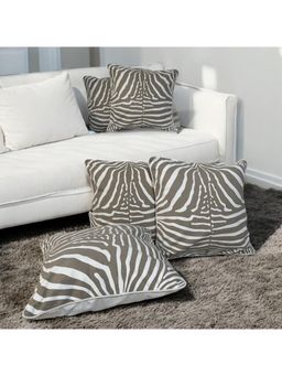 LUSHLYF - Zebra Stripes Tufted Cushion Cover Handcrafted Tufted Design (Pack of 5)