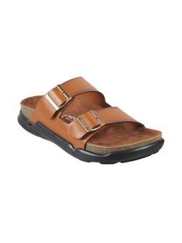Mochi - Mens Tan Flat ChappalsMochi Solid Tan Sliders