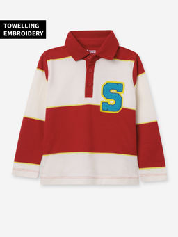 The Souled Store - Originals : Scarlet Boys Full Sleeve T-Shirt Red & White