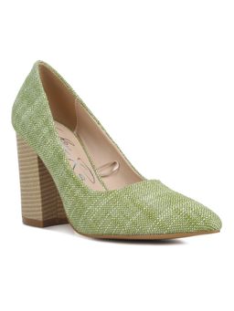 London Rag - Wide Fit Chic Block Heel Pumps In Green