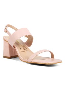 London Rag - Pink Solid Block Heel Sandals