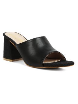 London Rag - Block Heel Slip On Sandals In Black