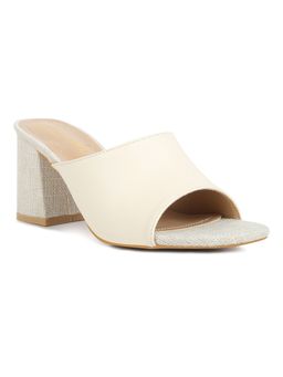 London Rag - Block Heel Slip On Sandals In Off White