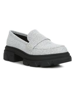 London Rag - White Chunky Lug Sole Loafers