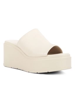London Rag - Beige Chunky Slip On Platforms