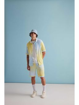 Muvazo - Multi-Color Polyester Relaxed Colorblock Shorts