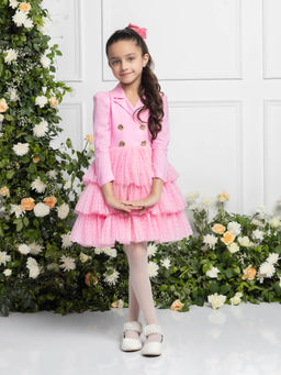 THE PONY & PEONY CO. - Maya Pink Self Design Dress