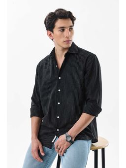 Snitch - Black Stripes Full Sleeves Slim Casual Shirt