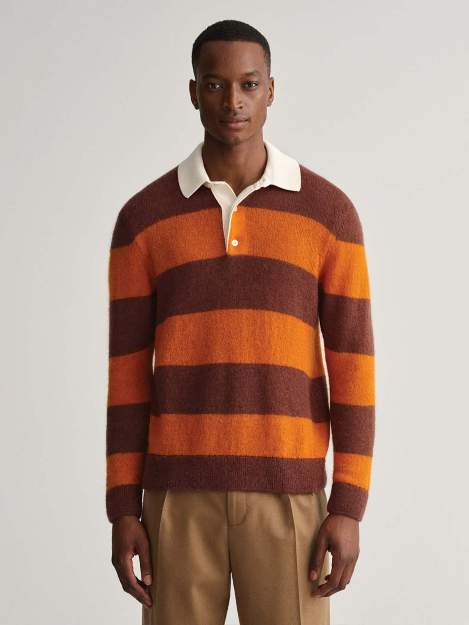 Orange striped shop sweater mens