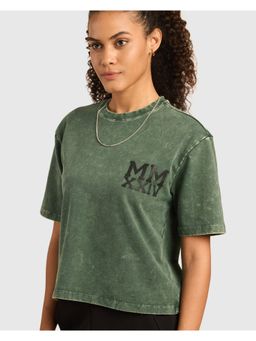Musclemind - Grunge Washed Oversized Tee Green