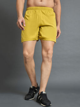 Dida - Men Yellow Outdoor Mid Rise Regular Fit Dri-Fit Sports Shorts