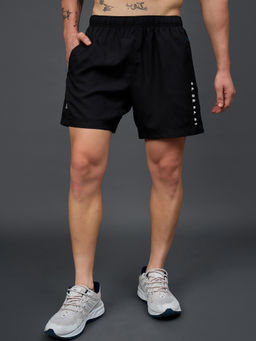 Dida - Men Black Outdoor Mid Rise Regular Fit Dri-Fit Sports Shorts