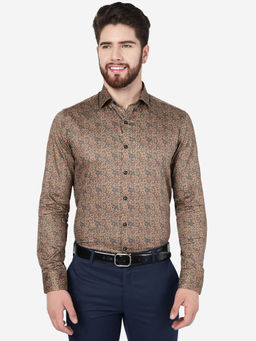 JB Studio - Men Multi-Color Cotton Slim Fit Printed Casual Shirt