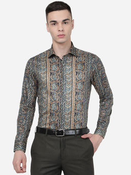 Wyre - Men Multi-Color Cotton Slim Fit Printed Casual Shirt