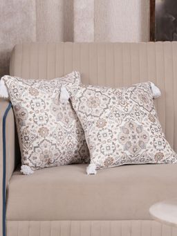 HOME 360 - Grey Polycotton Floral Cushion Cover (Pack of 2)