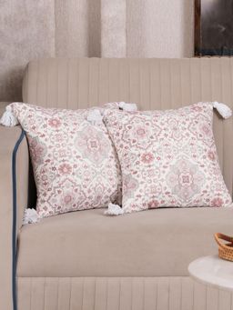 HOME 360 - Red Polycotton Floral Cushion Cover (Pack of 2)