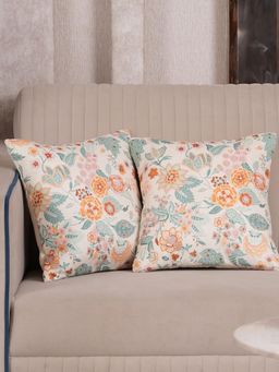 HOME 360 - Multi-Color Polycotton Floral Cushion Cover (Pack of 2)