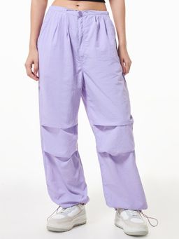 Bewakoof - Women's Purple Baggy Oversized Parachute Pants