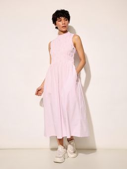 ONLY - Pink Checked Maxi Dress