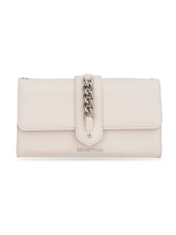 United Colors of Benetton - Frenzi Women Wallet with Detachable Strap - White (Set of 2)