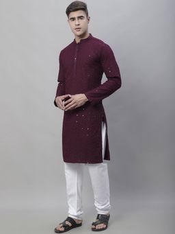 SOJANYA - Purple Cotton Festive Kurta with Pyjama