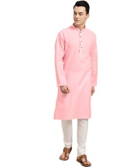 SOJANYA - Pink Cotton Blend Festive Kurta