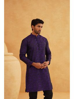 SOJANYA - Purple Silk Blend Festive Kurta