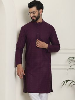 SOJANYA - Wine Cotton Festive Kurta