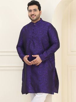 SOJANYA - Purple Silk Blend Festive Kurta