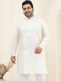 SOJANYA - Cream Silk Blend Festive Kurta