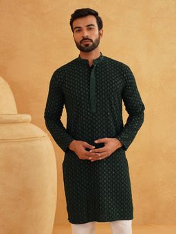 SOJANYA - Green Cotton Festive Kurta