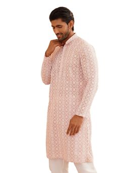 SOJANYA - Pink Cotton Festive Kurta