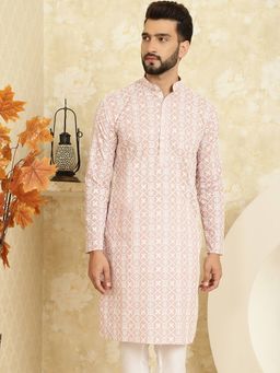 SOJANYA - Pink Cotton Festive Kurta